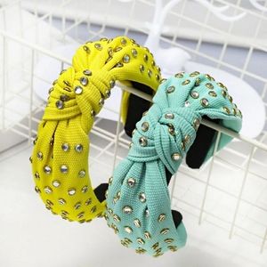 2pc set Vintage Thick Fabric With Rhinestone Knott